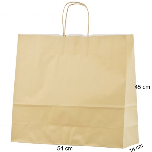 Suuri beige paperikassi 54x14x45 cm