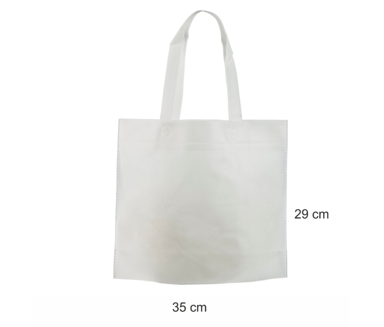 Kassar av vitt non woven-tyg-35×29+11 cm