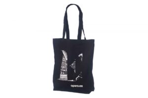 Svarta kraftiga tygkassar av bomull. Storlek 39×41+8 cm