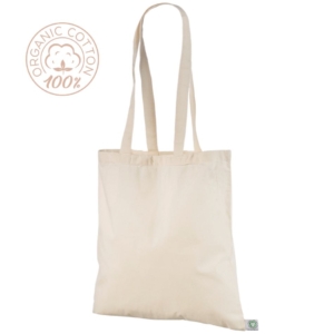 Naturfärgade tygkassar av organisk bomull