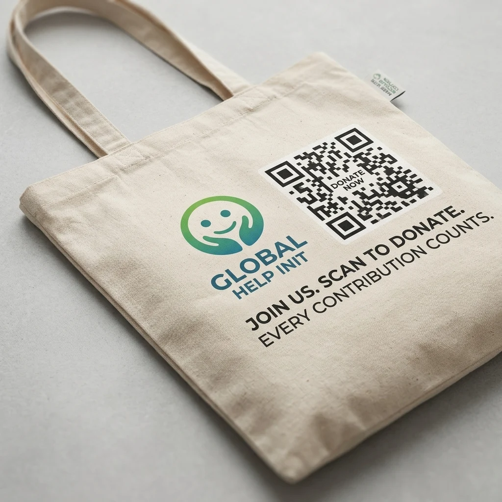 Tygkasse med QR-kod