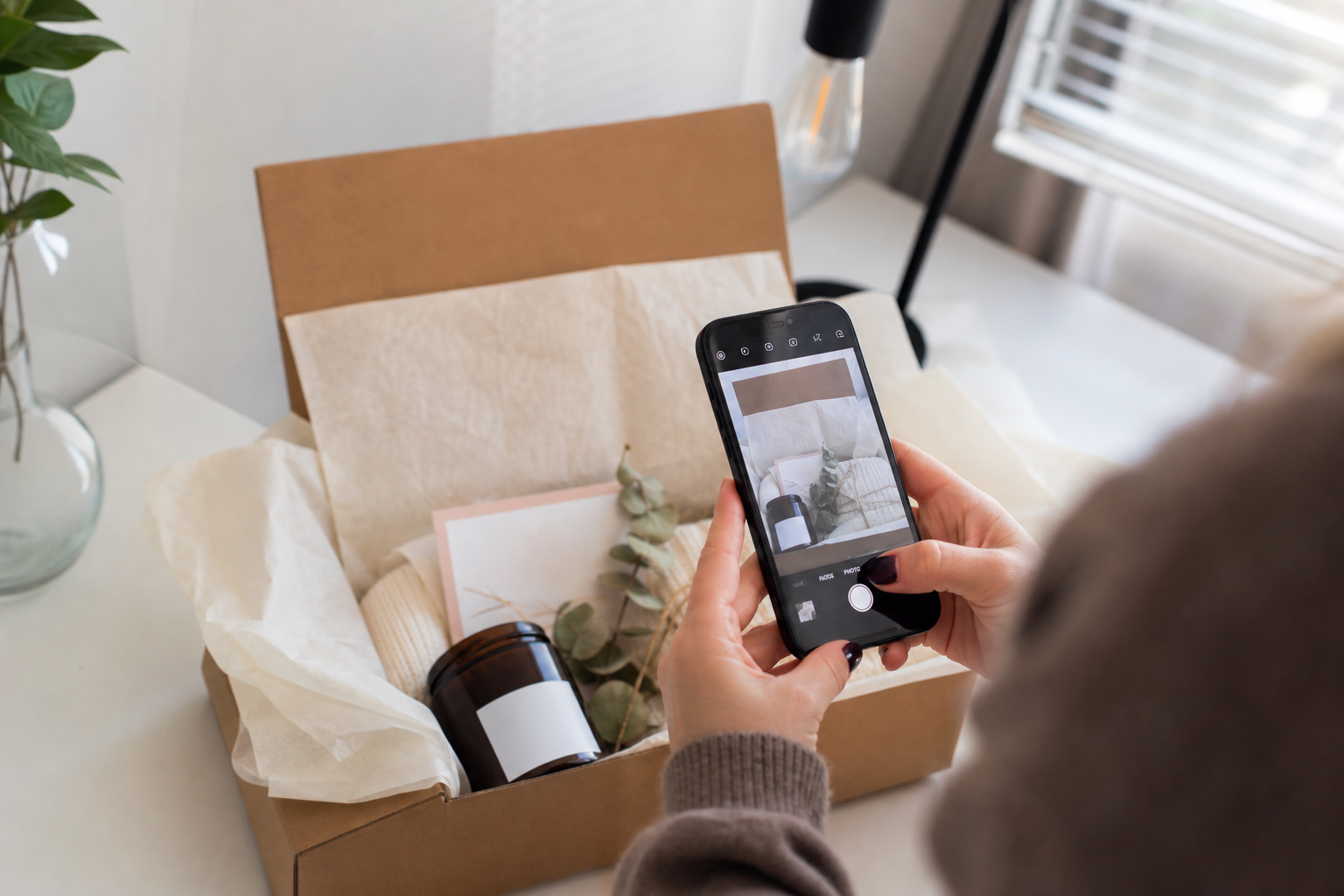 Kund delar unboxing
