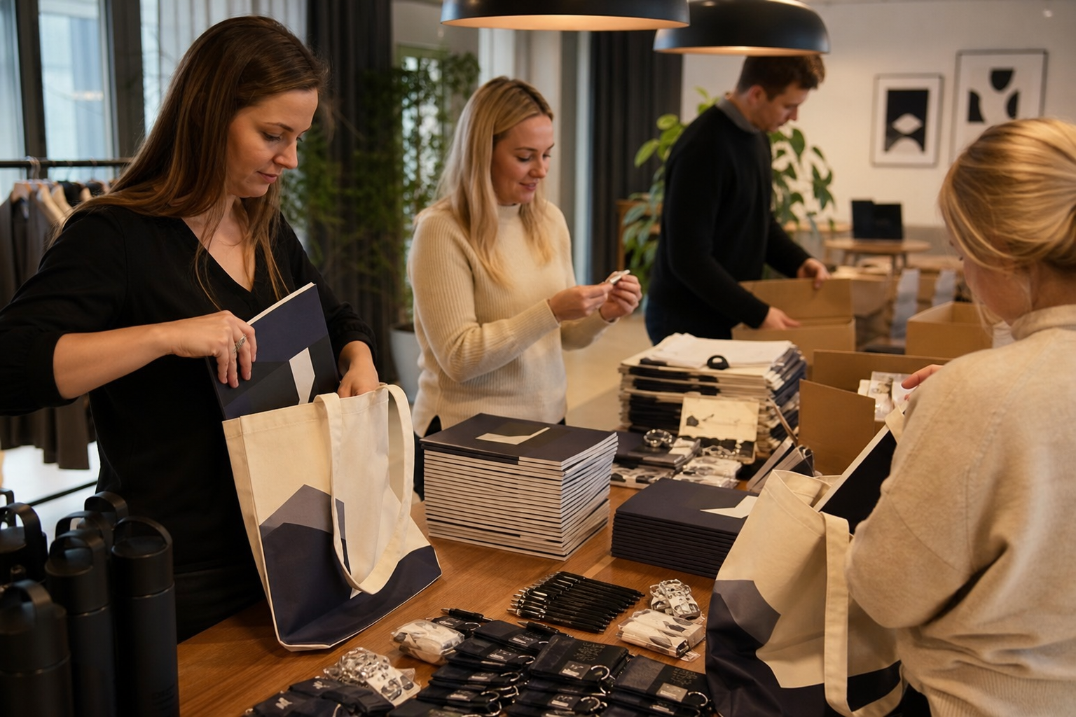 Packade seminariekassar